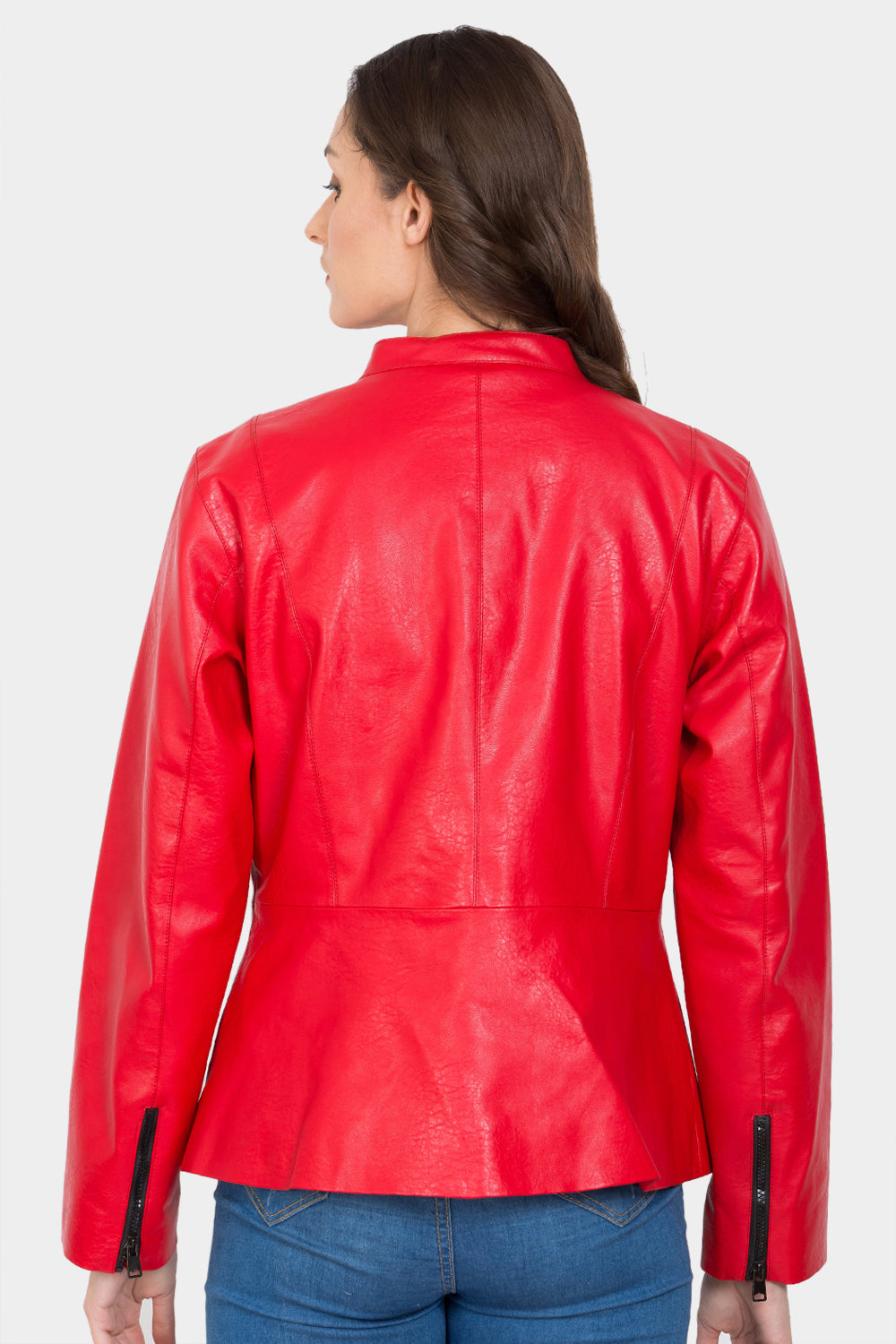 Justanned Peplum Women Leather Jacket
