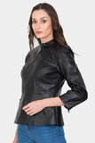 Justanned Raven Women Leather Jacket