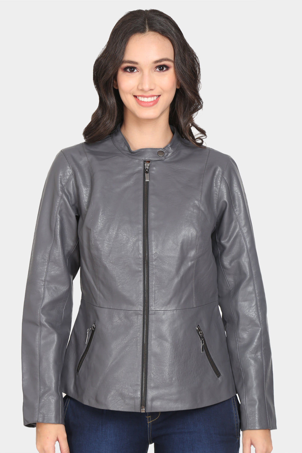 Justanned Lava Grey Leather Jacket