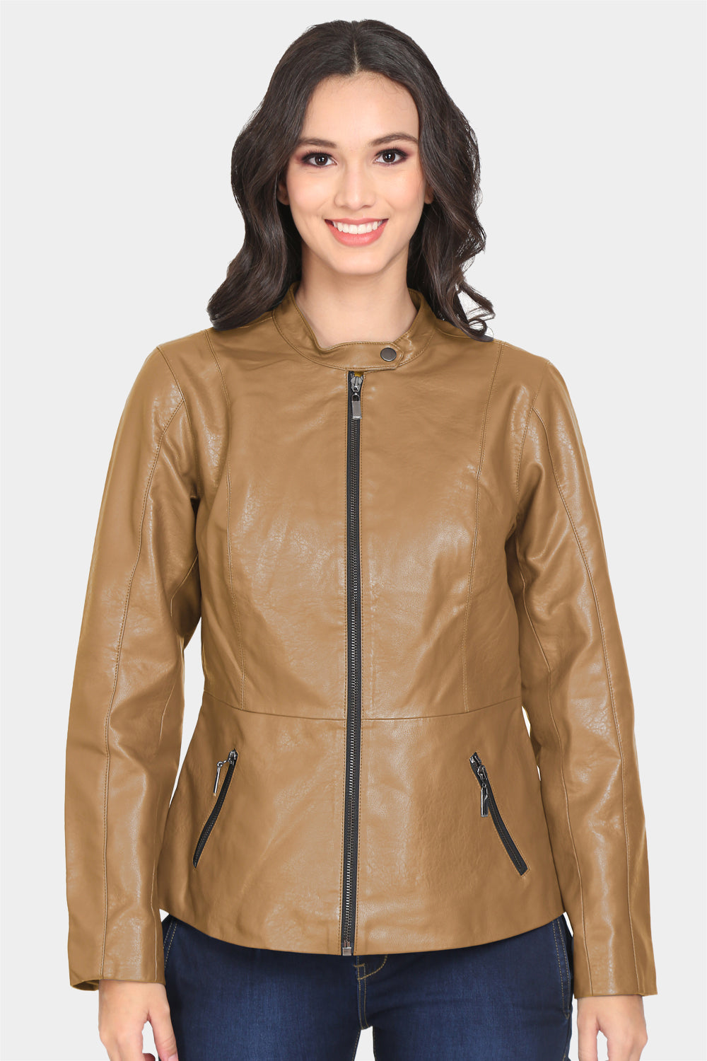 Justanned Almond Brown Leather Jacket