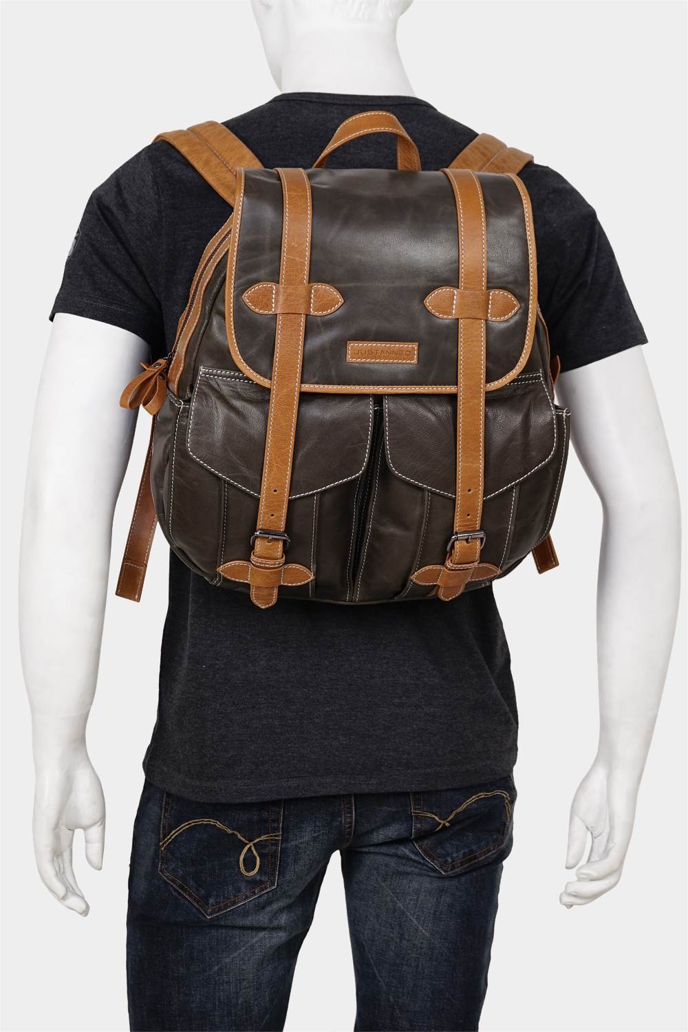 Justanned Mens Vintage Leather Backpack