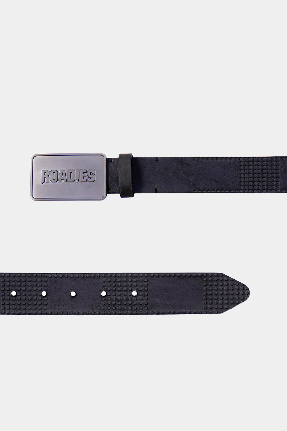 Justanned Solid Black Dots Men'S Leather Belt