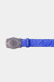 Justanned Floral Blue Classic Men'S Leather Belt