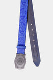 Justanned Floral Blue Classic Men'S Leather Belt