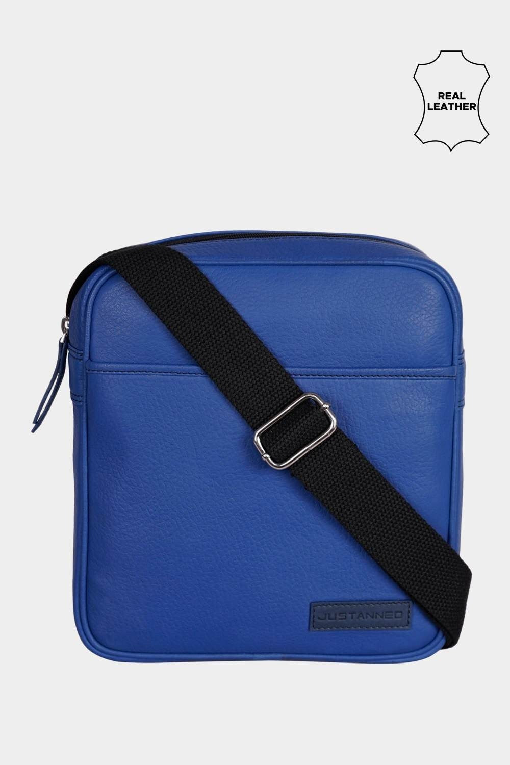 Easy-To-Use Blue Leather Crossbody Bag