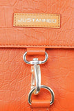 Justanned Womens Orange Leather Backpack